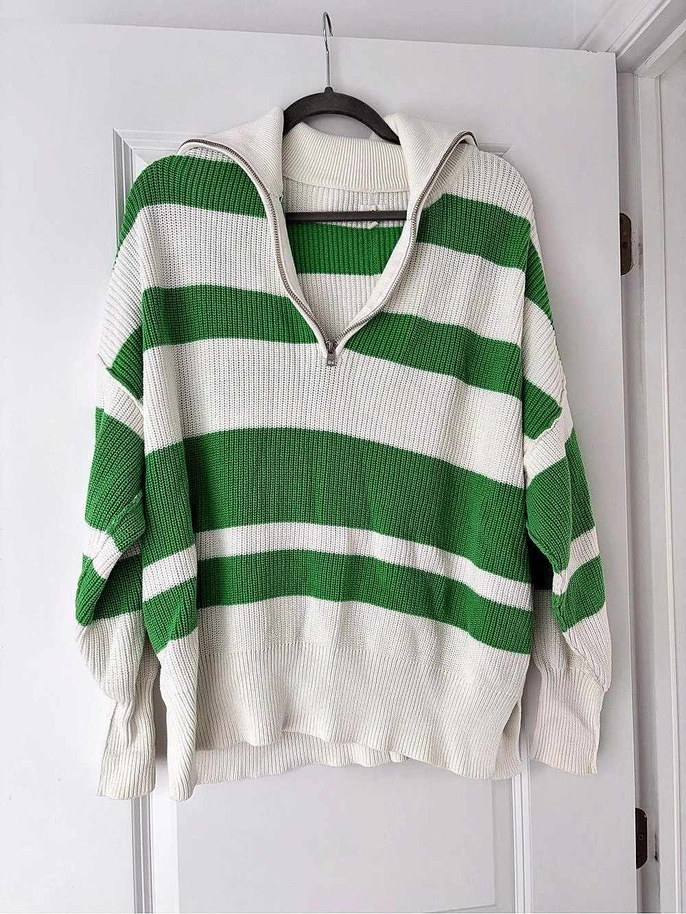 Aerie Beyond Quarter Zip Striper Sweater